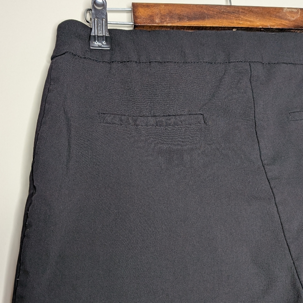 Zac & Rachel Womens Black Pull on Cropped Capris Pants with Ankle Details Size 8 - Picture 10 of 12